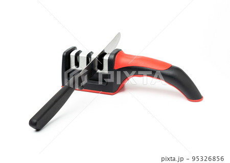 knife sharpener isolated on a white background. Kitchen tools knife sharpener isolated on a white background. Kitchen tools 95326856