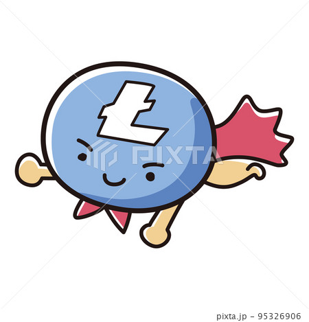 仮想通貨ライトコイン（LTC）ヒーローのイラスト 95326906