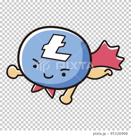 仮想通貨ライトコイン（LTC）ヒーローのイラスト 95326906