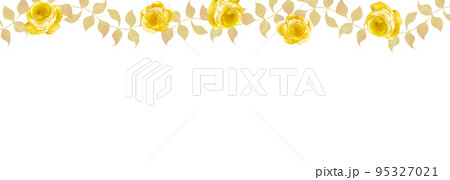 ゴールドの薔薇のボーダーフレーム 95327021