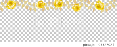 ゴールドの薔薇のボーダーフレーム 95327021