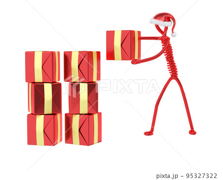 Character delivery christmas gifts 3d rendering Character delivery christmas gifts 3d rendering 95327322