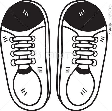 Hand Drawn sneakers shoes illustration 95328469
