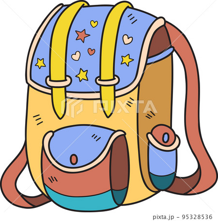 Hand Drawn backpack for students illustration 95328536