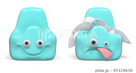 Empty funny and full sad potty 3d rendering 95328636