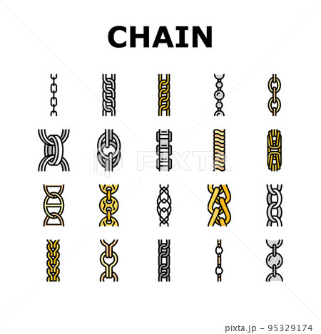 chain metal connection link icons set vector chain metal connection link icons set vector 95329174