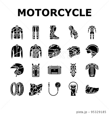 motorcycle bike motor sport icons set vector 95329185