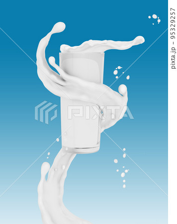 Milk wave or flow splash in glass, pouring sour cream or yogurt, dairy abstract liquid background, isolated, 3d rendering Milk wave or flow splash in glass, pouring sour cream or yogurt, dairy abstract liquid background, isolated, 3d rendering 95329257