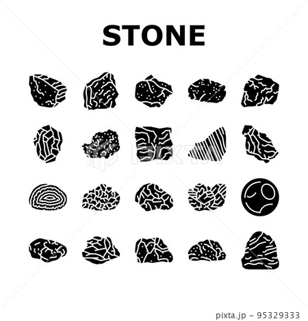 stone rock texture nature icons set vectorのイラスト素材 [95329333] - PIXTA