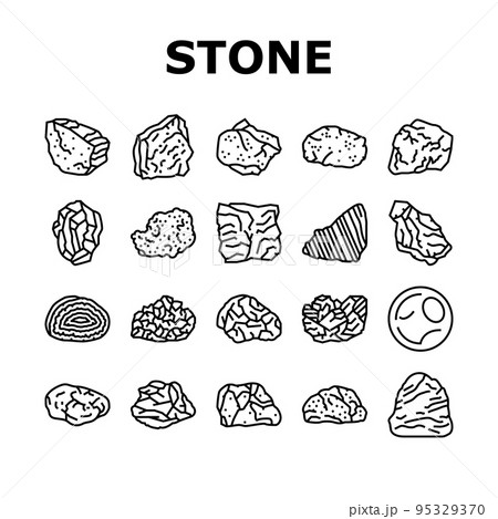 stone rock texture nature icons set vector 95329370
