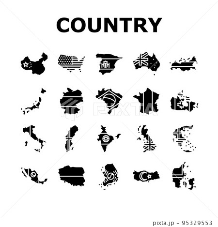 country world map global travel icons set vector country world map global travel icons set vector 95329553