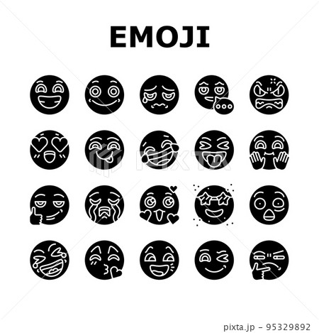 Emoji Emotional Funny Smile Face Icons Set Vector 95329892