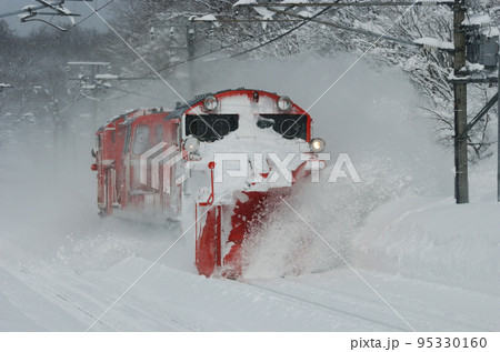 信越本線　妙高高原ー黒姫　JR東日本　DE15-2505（長野）　複線型　排雪列車　ラッセル 95330160