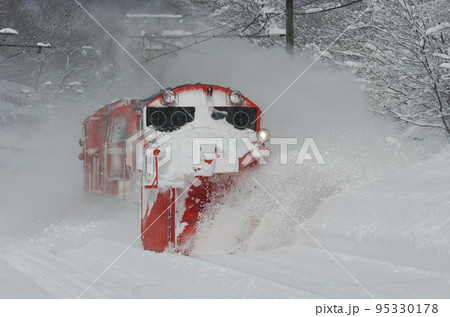 信越本線　妙高高原ー黒姫　JR東日本　DE15-2505（長野）　複線型　排雪列車　ラッセル 95330178