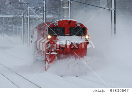 信越本線　黒姫ー妙高高原　JR東日本　DE15-2505（長野）　複線型　排雪列車　ラッセル 95330647