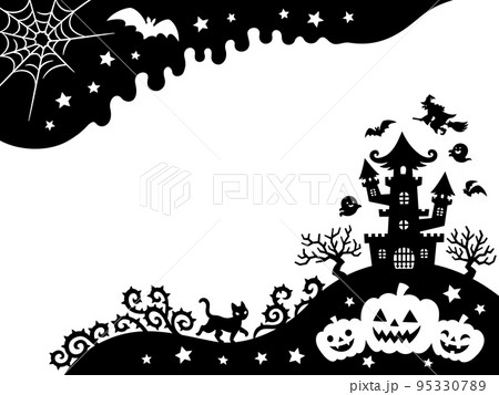 ハロウィンのシルエットフレーム 95330789