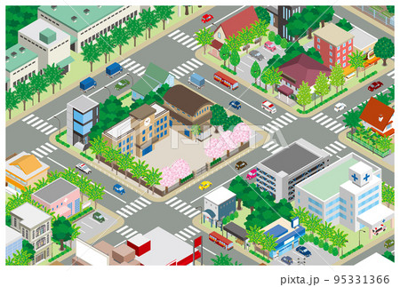 街並みの立体図. 都市の景観. 街並みの立体図. 都市の景観. 95331366