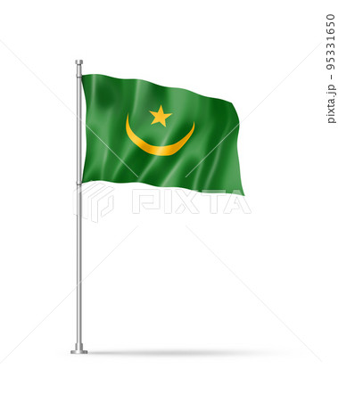 Mauritania flag isolated on white 95331650