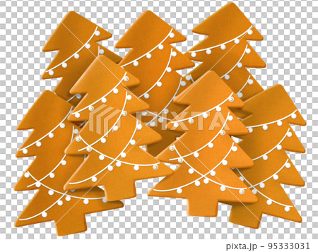 聖誕樹糖霜餅乾的逼真味道的美味插圖 聖誕樹糖霜餅乾的逼真味道的美味插圖 95333031