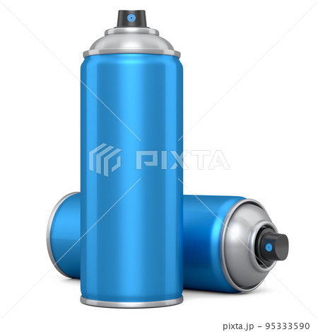Cans of spray paint isolated on white background. Spray bottle and dispenser 95333590