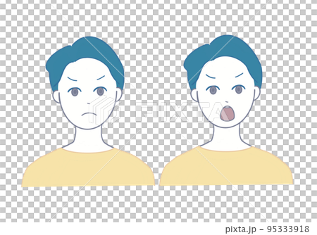 怒った表情の男性のイラスト 95333918