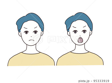 怒った表情の男性のイラスト 95333919