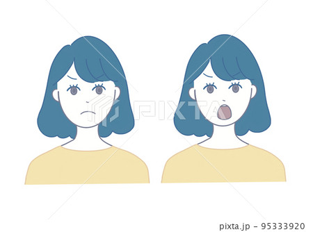 怒った表情の女性のイラスト 95333920