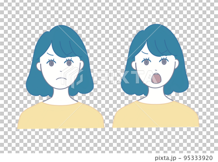怒った表情の女性のイラスト 95333920