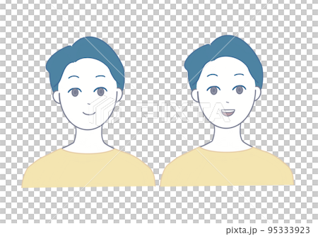Illustration of a man with a laughing expression Illustration of a man with a laughing expression 95333923