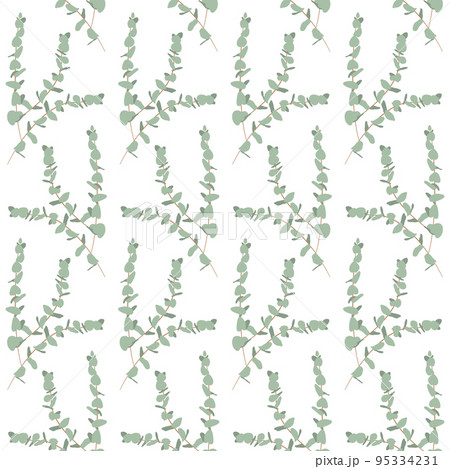 Boho seamless pattern with eucalyptus branches 95334231