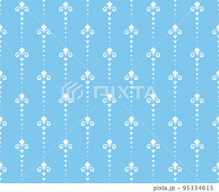 Flower geometric pattern. Seamless vector background. White and blue ornament 95334615