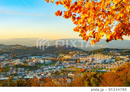 Aerial cityscape autumn Braga Portugal 95334780
