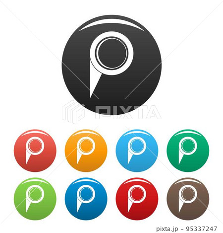 Navigation pin icon. Simple illustration of navigation pin vector icons set color isolated on white 95337247