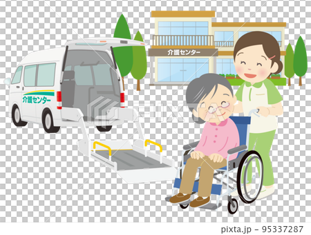 介護を受ける高齢者と介護スタッフ 介護を受ける高齢者と介護スタッフ 95337287