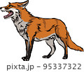 Fox, color. vector image of a fox, vector illustration for use in logos, signs, trademarks, for design and advertising 95337322