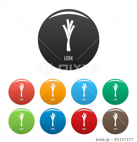 Leek icon. Simple illustration of leek vector icons set color isolated on white 95337377