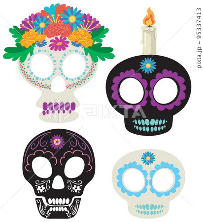 Day of the dead with Mexican calaca 95337413