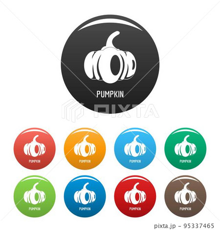 Pumpkin icon. Simple illustration of pumpkin vector icons set color isolated on white 95337465