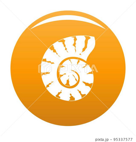 Striped shell icon. Simple illustration of striped shell vector icon for any design orange 95337577