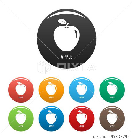 Apple icon. Simple illustration of apple vector icons set color isolated on white 95337792