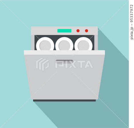 Modern dishwasher icon. Flat illustration of modern dishwasher vector icon for web design Modern dishwasher icon. Flat illustration of modern dishwasher vector icon for web design 95337972