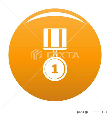 Medal icon. Simple illustration of medal vector icon for any any design orange 95338194