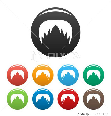 Head hair icon. Simple illustration of head hair vector icons set color isolated on white 95338427