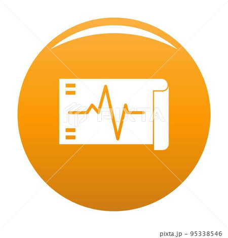 Electrocardiogram icon. Simple illustration of electrocardiogram vector icon for any design orange 95338546
