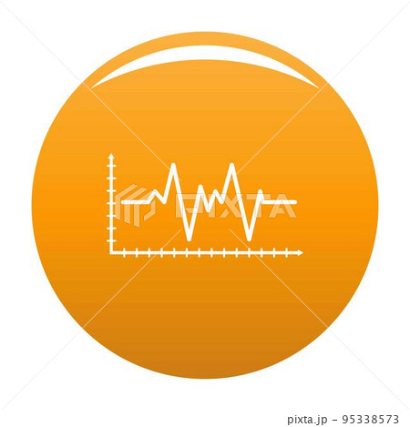 Cardiogram icon. Simple illustration of cardiogram vector icon for any design orange 95338573