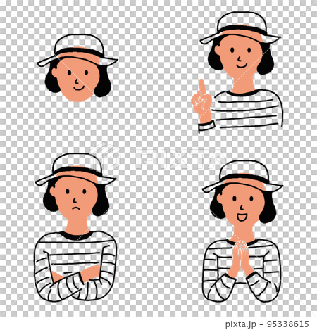 Mountain girl mountain climbing hiking woman line drawing vector 95338615