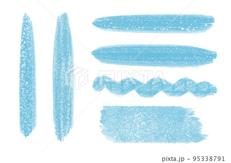 Vector collection of magical Christmas watercolor brushes with sparkles and stars in blue. 95338791