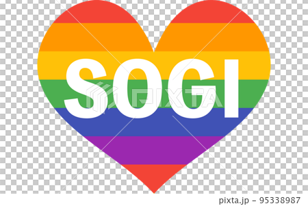 LGBT 彩虹標記（心）和字母 SOGI 95338987