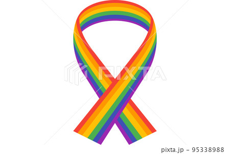 LGBTリボン、レインボーカラーの人権リボン LGBTリボン、レインボーカラーの人権リボン 95338988