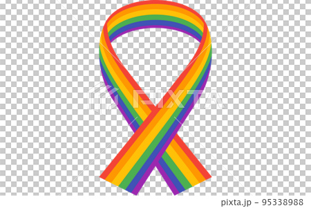 LGBTリボン、レインボーカラーの人権リボン LGBTリボン、レインボーカラーの人権リボン 95338988